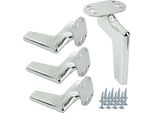 Set Di 4 Gambe Per Mobili Loft Cromo Argento - Altezza 12 Cm, Per Un Look Elegante E Minimalista In Casa Vostra.