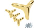 Set Di 4 Gambe Per Mobili In Metallo Con Design A Nodo D'ancora, Cromo Oro, Altezza 10 Cm, Per Uno Stile Abitativo Elegante E Minimalista