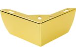 Gamba Per Mobili Ad Angolo In Metallo Cromato In Oro, Altezza 5,5 Cm - Design Elegante Per La Finitura Di Mobili In Stile.