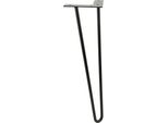 Gamba Per Mobili A Forcella Nero Opaco 41 Cm - 2 Aste, Design Moderno Per Tavoli E Panche, Resistente E Versatile