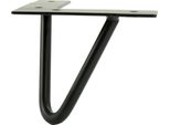 Gambe Per Mobili A Forcella Nero Opaco, Altezza 10 Cm, 2 Aste, Design Elegante E Stabilizzato Per Mobili Moderni E Progetti Fai Da Te