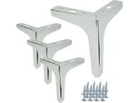 Set Di 4 Gambe Per Mobili "Anchor"" - Gambe In Metallo Cromato Di Alta Qualità, Altezza 15 Cm, Per Mobili Dal Design Elegante"