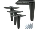 Set Di 4 Gambe Per Mobili In Metallo Nero - Altezza 10 Cm, Finitura Opaca, Ideale Per Divani E Armadi, Soluzione Di Design Elegante E Funzionale Per La Vostra Casa