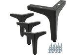 Set Di 4 Gambe Per Mobili "Anchor"" In Nero - Altezza 15 Cm, Robuste E Moderne, Ideali Per Vari Mobili, Viti Di Montaggio Incluse."