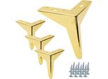 Set Di 4 Gambe Per Mobili In Cromo Dorato, Altezza 13 Cm, Modello A Stella - Gambe Eleganti E Resistenti Per I Vostri Mobili