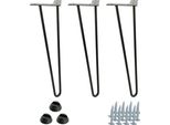Set Di 3 Gambe Per Mobili Hairpin, Altezza 41 Cm, 2 Aste, Metallo Nero, Ideale Per Progetti Di Bricolage E Ristrutturazione Di Mobili, Soluzione Stabile E Dal Design Moderno