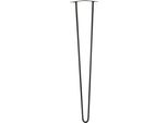 Gamba Per Mobili A Forcella, Altezza 71 Cm, 2 Aste, Nero Opaco - Ideale Per Mobili Moderni In Stile Industriale E Scandinavo