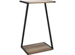 H&S Decoration | Portafiori - Sgabello Per Fiori - 20 X 29 X 50 Cm - Metallo + Mdf - Nero Marrone - Portapiante - 2 Livelli