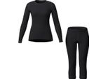 LÖFfler Set Intimo Funzionale Donna Camicia E Pantaloni 3/4 Transtex Warm Nero 44
