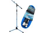Supporto Per Microfono Keepdrum MS106 Bl Blu Con Cavo Xlr Da 6 M Blu