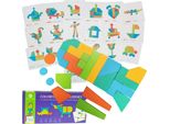 Puzzle Didattico In Legno Colorato Con Blocchi A Mosaico