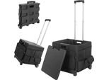 Carrello Spesa, Carrello Spesa Pieghevole, Carrello Spesa Multiuso, Carrello Portatile Con 4 Ruote, Box E Coperchio, Maniglia Retrattile In Metallo, Viaggio, Shopping, Trasporto Bagagli, Pieghevole