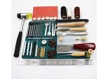 Mensstore Set Di 44 Pezzi Per La Lavorazione Della Pelle - Pelle - Set Di Strumenti Professionali Per La Lavorazione Della Pelle - Aghi Per La Pelle, Filo Per Cucire E Accessori Per Cucire