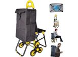 Carrello Spesa Con Vano Refrigerante E Sedile Pieghevole, Carrello Spesa Pieghevole Con 3 Ruote, 40 L