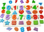 Puzzle In Legno Con Numeri Colorati, Per Imparare A Contare, Forme