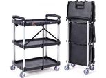 Carrello Di Servizio 107X17X39Cm Carrello Di Sgombero Capacità Di Carico 74,8 Kg Carrello In Polipropilene Carrello Multifunzionale A 3 Scomparti Carrello Da Cucina Con Rotelle Carrello Da Nicchia Carrello Da Officina Carrello Di Servizio