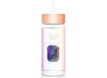 Borraccia In Vetro Crystallove Con Ametista E Cannuccia, 400 Ml, Ologramma