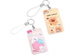 2 Pezzi Portafoto Kpop - Simpatico Porta Carte D'identità Con Orso E Coniglietto Dei Cartoni Animati - Porta Carte Di Credito Bancarie Di Idoli Kpop - Porta Carte Bus Per Studenti - Portachiavi Per Foto.