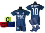 Set Da Calcio Mbappe: Maglietta, Pantaloncini, Calzini + Fascia - Taglia 152
