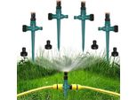 Irrigatore Per Prato In 4 Pezzi, Irrigatore Da Giardino Rotante A 360 Gradi, Irrigatore Da Giardino, Irrigatore Da Giardino, Irrigatore D'acqua, Regolabile, Sistema Di Irrigazione Automatico (Verde)