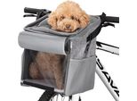Cestino Da Bicicletta Per Cani - Cestino Da Bicicletta Per Cani Con Tracolla - Cestino Da Bicicletta Per Cani Anteriore - Borsa Da Bicicletta Per Cani Facile Da Installare - Borsa Da Manubrio - Grigio - 27 X 27 X 31 Cm