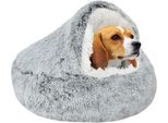 Cesto Per Cani Cave 50Cm - Calmante E Ansiolitico - Per Cani/Gatti Di Piccola Taglia - Ciambella - Grigio