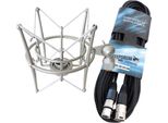 Keepdrum MS089SV Ragno Microfonico In Argento Con Cavo