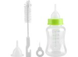 Set Biberon Per Cuccioli - Latte Alimentare Per Cani, Gatti E Gattini - Biberon In Silicone Trasparente - 150 Ml.