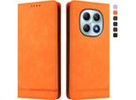 Custodia Per Xiaomi Redmi Note 15, Retro Custodia In Finto Cuoio Flip Con Supporto E Slot Per Schede Arancione