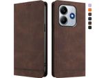 Custodia Per Xiaomi Poco M7 Pro 5G/Redmi Note 14 5G, Retro Custodia In Finto Cuoio Flip Con Supporto E Slot Per Schede Brown