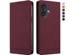 Custodia Per Coolpad 40I, Custodia Retro In Finto Cuoio Con Supporto E Slot Per Carte Di Credito Rosso