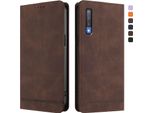 Custodia Per Samsung Galaxy A7 2018, Retro Custodia Flip In Finto Cuoio Con Supporto E Slot Per Carte Di Credito Marrone