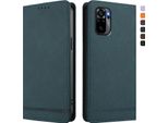 Custodia Per Xiaomi Redmi Note 10S/Note 10 4G, Retro Custodia In Finto Cuoio Flip Con Supporto E Slot Per Schede Verde