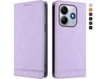 Custodia Per Xiaomi Redmi Note 14 4G, Retro Custodia In Finto Cuoio Flip Con Supporto E Slot Per Carte Purple