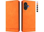 Custodia Per Coolpad 40I, Custodia Retro In Finto Cuoio Con Supporto E Slot Per Carte Di Credito Arancione