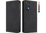 Custodia Per Xiaomi Redmi Note 11S/Note 11 4G, Retro Custodia Flip In Finto Cuoio Con Supporto E Slot Per Schede Nero