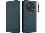 Custodia Per Coolpad C16, Custodia Retro In Finto Cuoio Con Supporto E Slot Per Schede Verde
