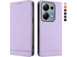 Custodia Per Xiaomi Poco M6 Pro 4G/Redmi Note 13 Pro 4G, Retro Custodia Flip In Finto Cuoio Con Supporto E Slot Per Carte Viola