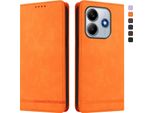Custodia Per Xiaomi Poco M7 Pro 5G/Redmi Note 14 5G, Custodia Retro In Finto Cuoio Flip Con Supporto E Slot Per Schede Arancione