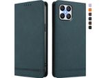 Custodia Per Honor X8 4G, Custodia Retro In Finto Cuoio Flip Con Supporto E Slot Per Carte Verde
