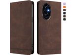 Custodia Per Honor 200 Pro, Flip Case In Finto Cuoio Retrò Con Supporto E Slot Per Carte Di Credito Marrone