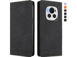 Custodia Per Honor Magic6, Flip Case In Finto Cuoio Retrò Con Supporto E Slot Per Carte Nero
