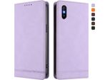 Custodia Per Xiaomi Redmi 9A, Retro Custodia In Finto Cuoio Flip Con Supporto E Slot Per Carte Viola