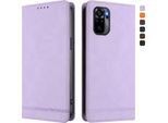 Custodia Per Xiaomi Redmi Note 10S/Note 10 4G, Retro Custodia In Finto Cuoio Flip Con Supporto E Slot Per Carte Purple