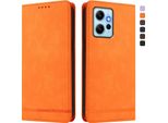 Custodia Per Xiaomi Redmi Note 12 4G, Retro Custodia Flip In Finto Cuoio Con Supporto E Slot Per Schede Arancione