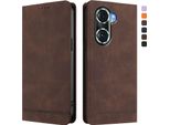 Custodia Per Honor 60 Pro, Flip Case In Finto Cuoio Retrò Con Supporto E Slot Per Carte Di Credito Marrone