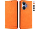 Custodia Per Xiaomi Poco F7/Redmi Turbo 4 Pro, Retro Custodia Flip In Finto Cuoio Con Supporto E Slot Per Schede Arancione
