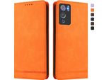 Custodia Per Doogee N60 Pro, Custodia Retro In Finto Cuoio Flip Con Supporto E Slot Per Schede Arancione