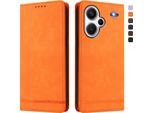 Custodia Per Xiaomi Redmi Note 13 Pro+, Retro Custodia In Finto Cuoio Flip Con Supporto E Slot Per Schede Arancione