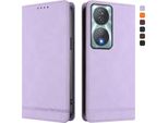 Custodia Per Honor X7B 4G/Honor X7B 5G/Honor 90 Smart, Custodia Retro In Finto Cuoio Con Supporto E Slot Per Carte Purple
